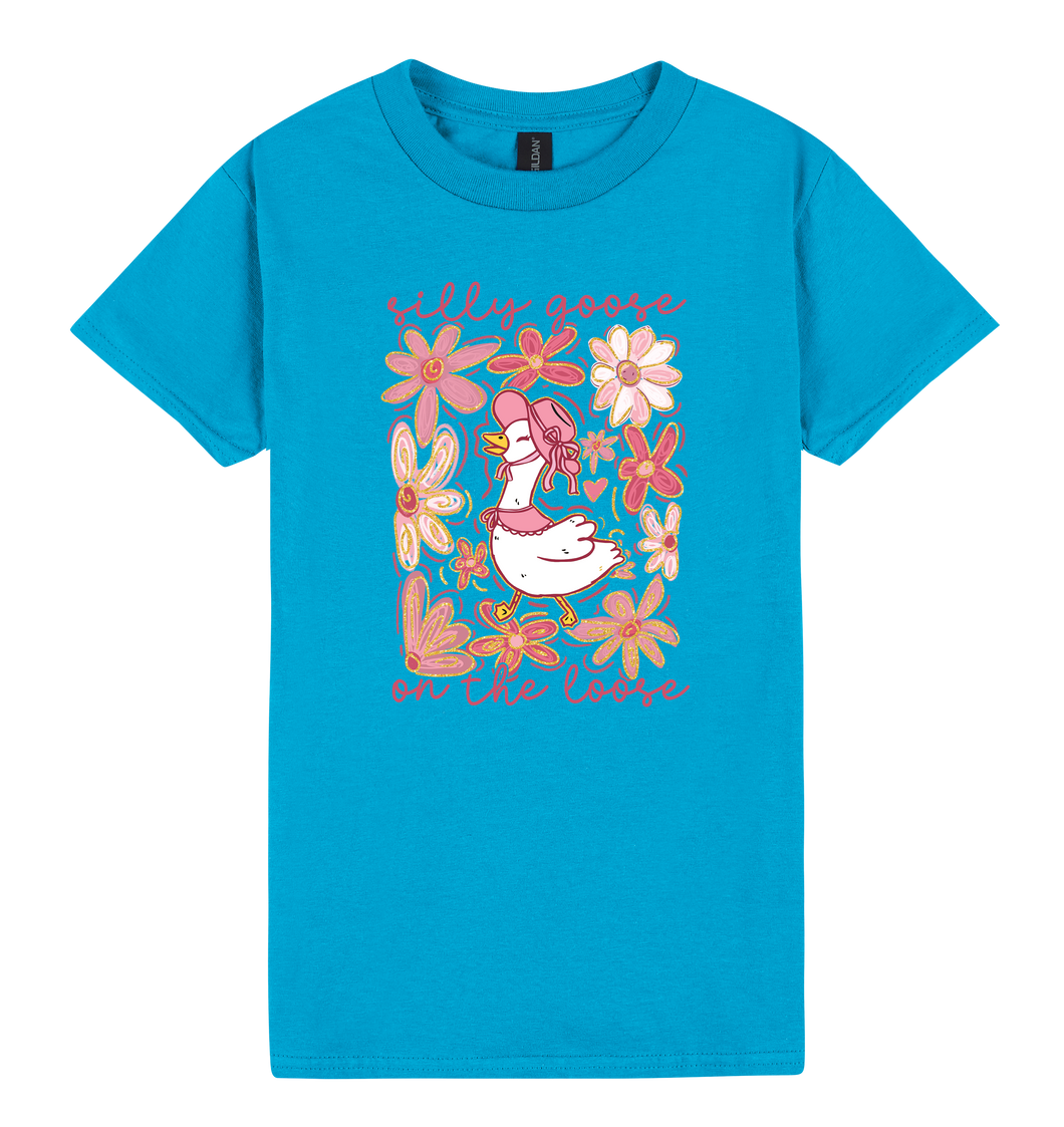 Silly Goose on the Loose - DTF Print Slogan Ladies Style Tee