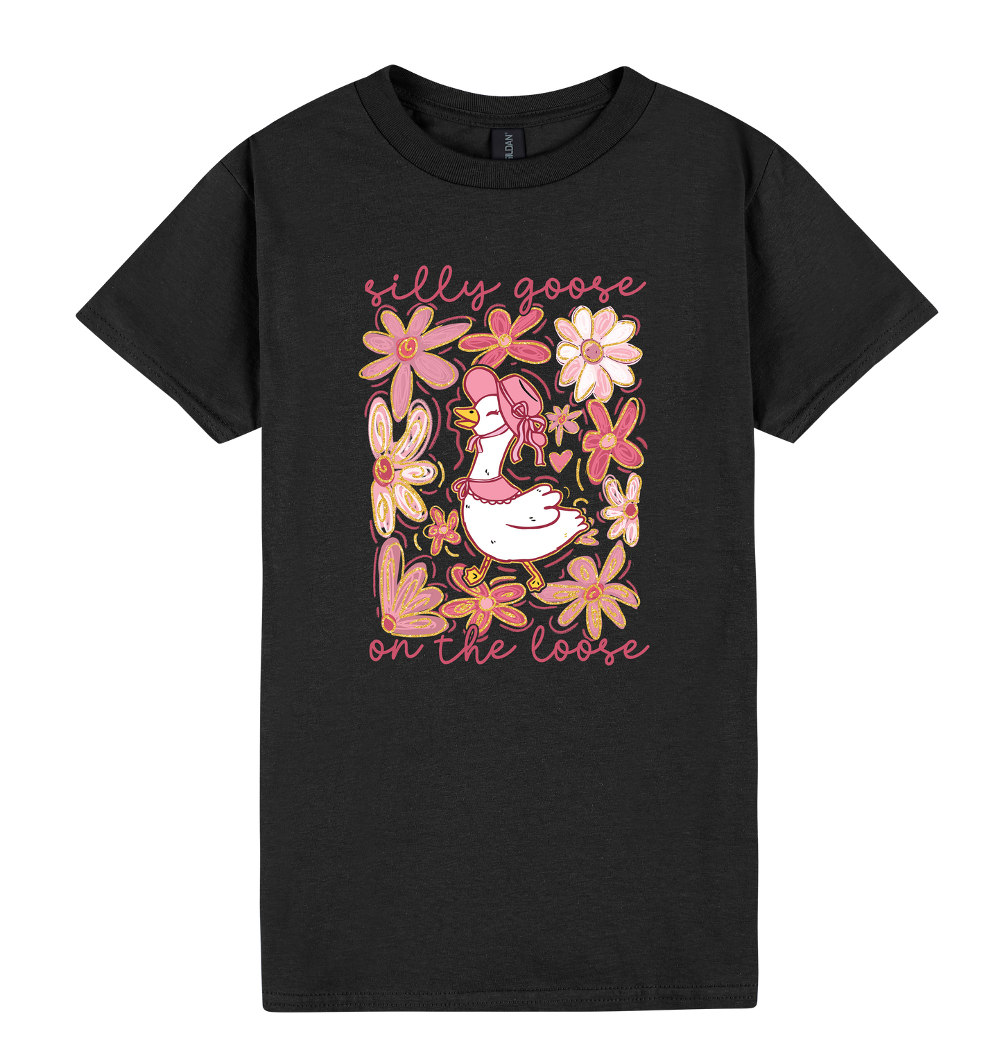 Silly Goose on the Loose - DTF Print Slogan Ladies Style Tee