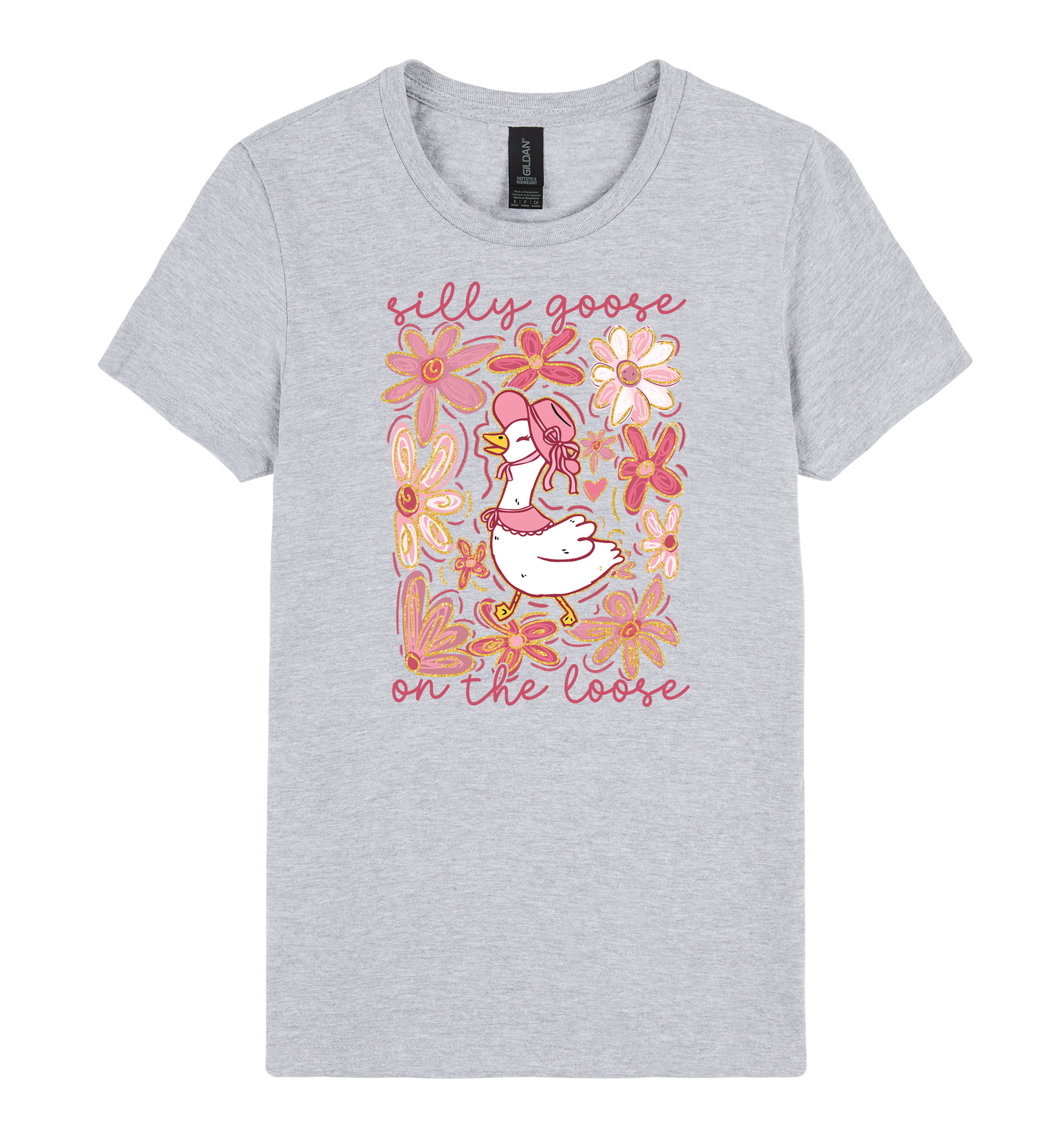 Silly Goose on the Loose - DTF Print Slogan Ladies Style Tee