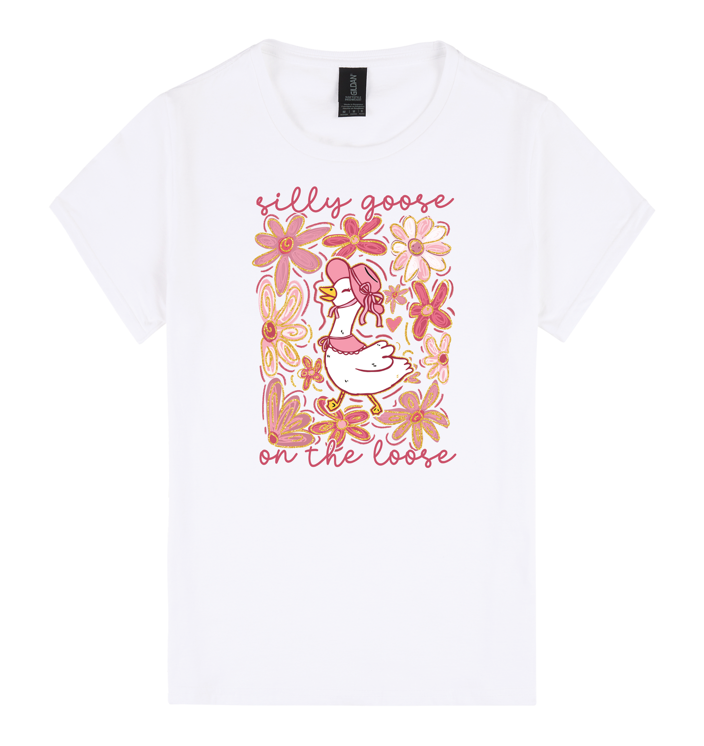 Silly Goose on the Loose - DTF Print Slogan Ladies Style Tee