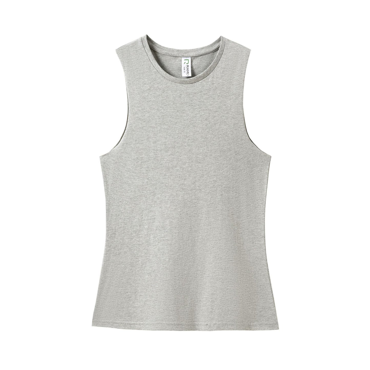 Gray sleeveless shirt on a white background