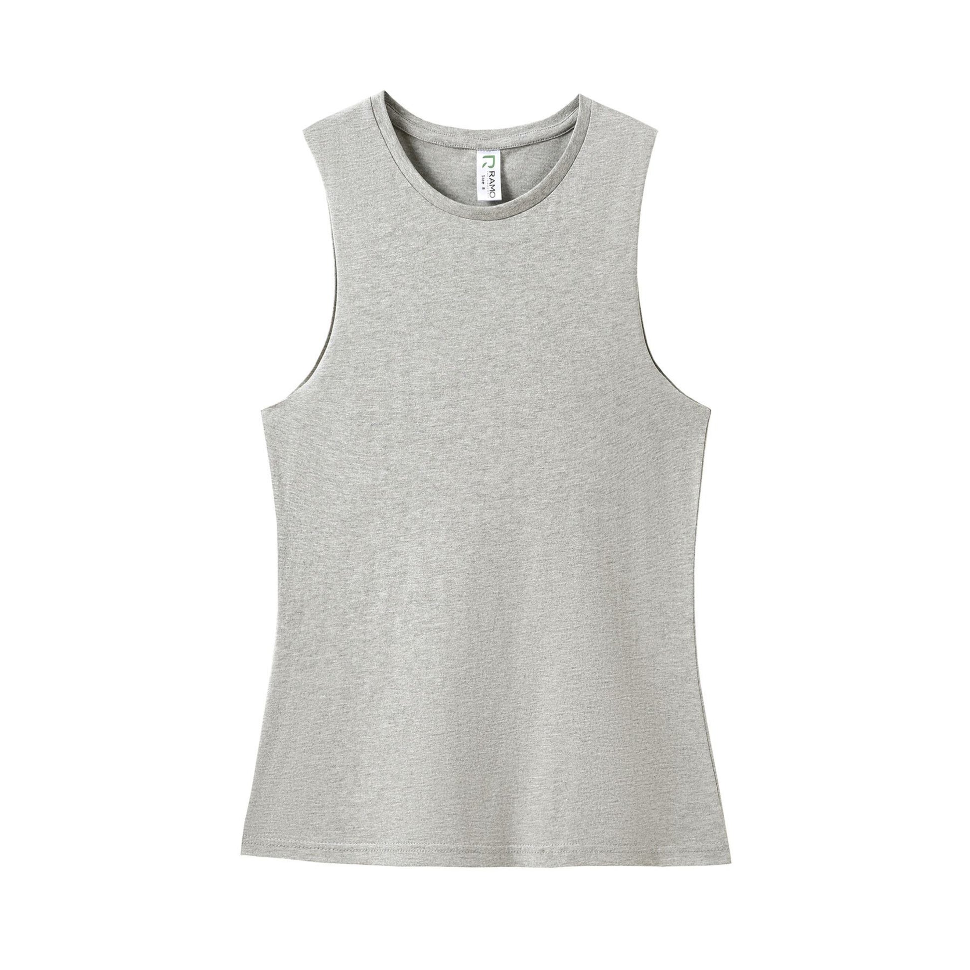 Gray sleeveless shirt on a white background