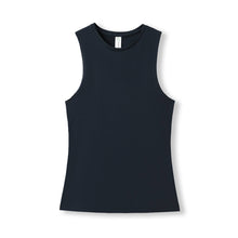 Load image into Gallery viewer, Navy Blue sleeveless shirt on a white background
