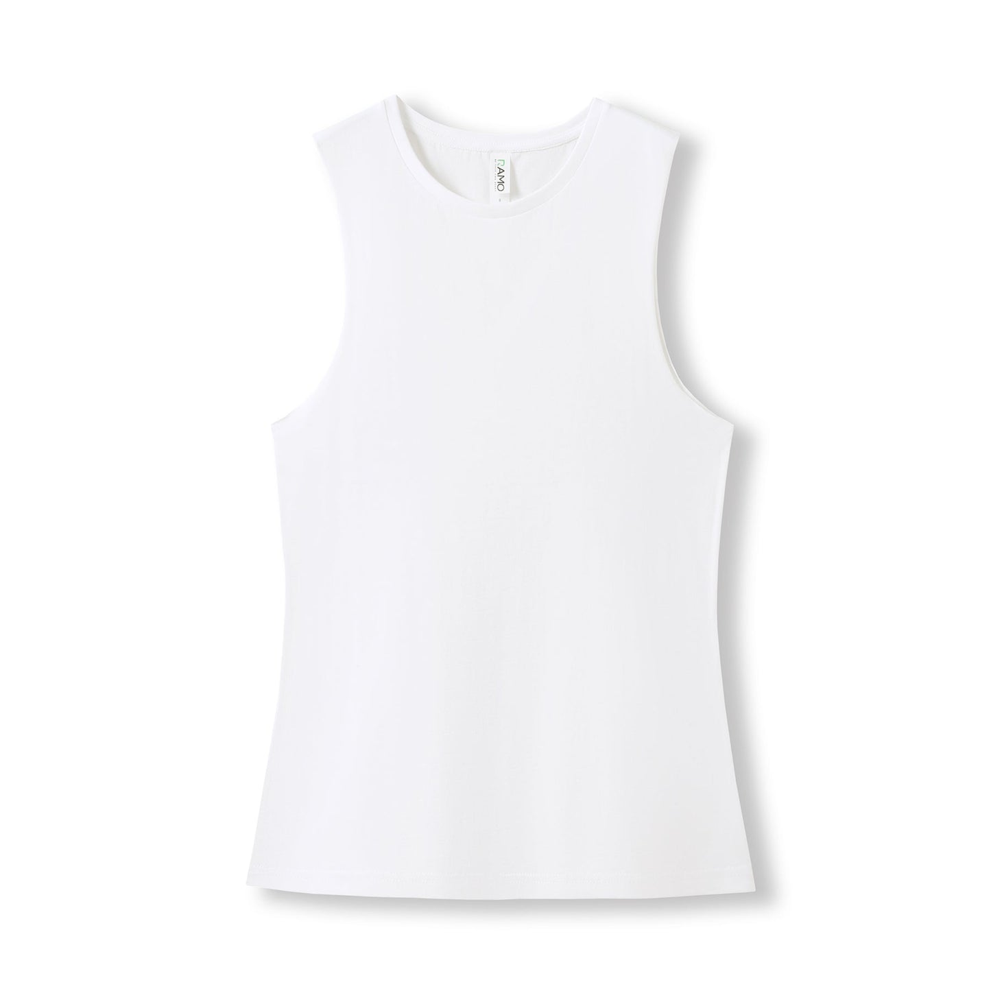 White sleeveless top on a white background