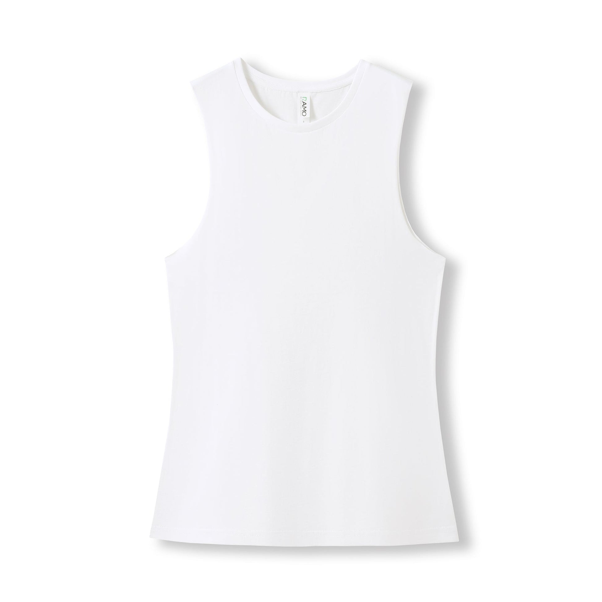 White sleeveless top on a white background