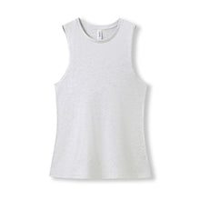 Load image into Gallery viewer, White marl sleeveless shirt on a white background

