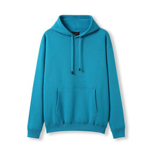 Load image into Gallery viewer, Blue hoodie on a white background
