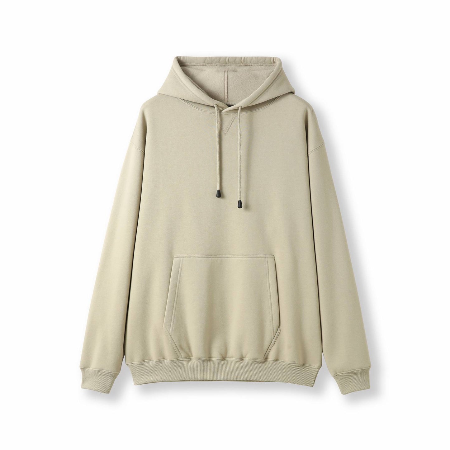 Beige hoodie on a white background