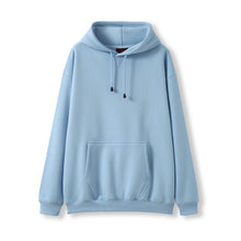 Load image into Gallery viewer, Light blue hoodie on a white background
