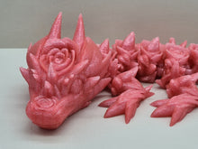 Load image into Gallery viewer, 3d PLA Printed Baby Pink Glitter Rose Dragon Cinderwing
