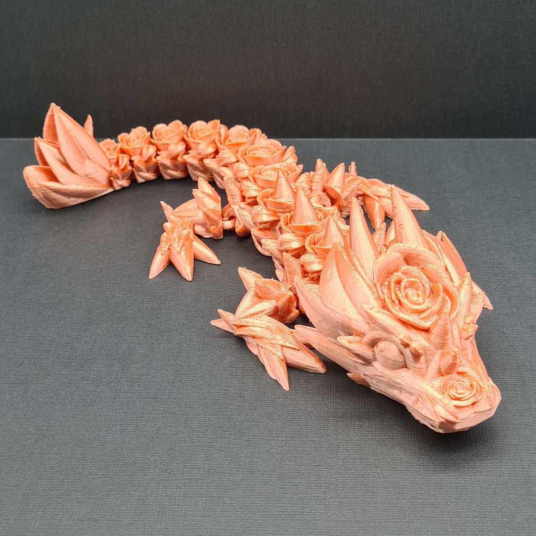 3d PLA Printed Baby Rose Gold Rose Dragon Cinderwing