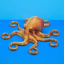 Load image into Gallery viewer, 3d Printed Gold Copper Two Tone Silk PLA Octopus
