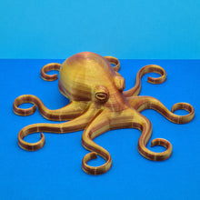 Load image into Gallery viewer, 3d Printed Gold Copper Two Tone Silk PLA Octopus
