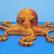 Load image into Gallery viewer, 3d Printed Gold Copper Two Tone Silk PLA Octopus
