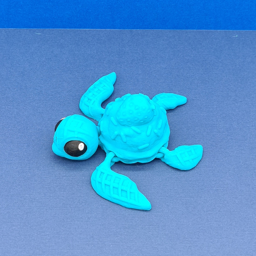 3d Printed Cyan Blue PLA Dessurtle Turtles Cinderwing