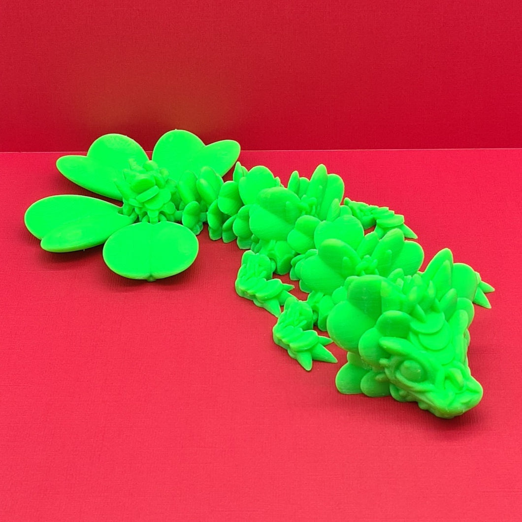 3d PLA Printed Baby Green Clover Dragon Cinderwing