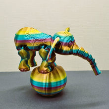 Load image into Gallery viewer, Flexi Factory Silk Rainbow Balancing Elephant and Small Ball
