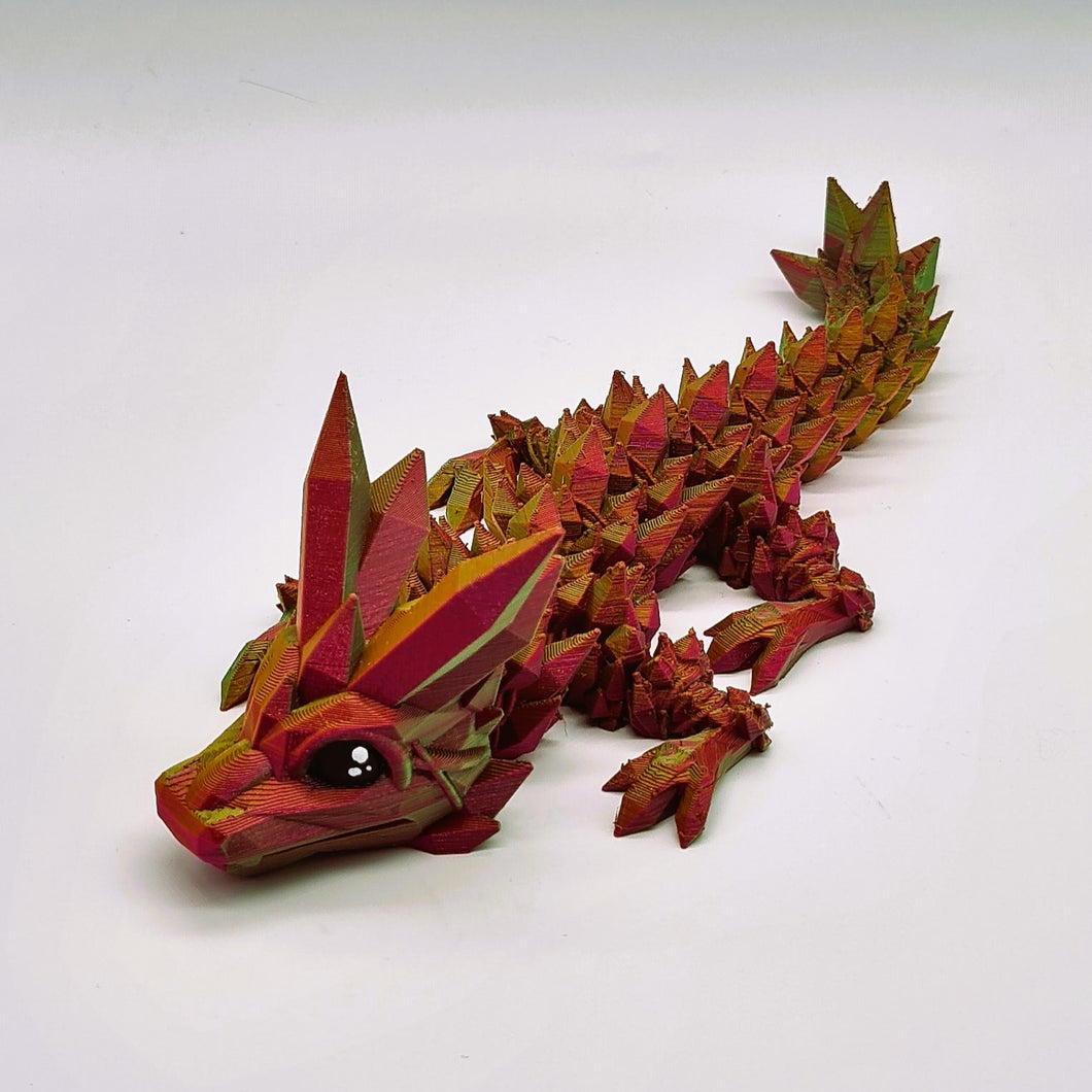 3d Printed Baby Crystal Dragon Tri Colour Silk PLA Cinderwing