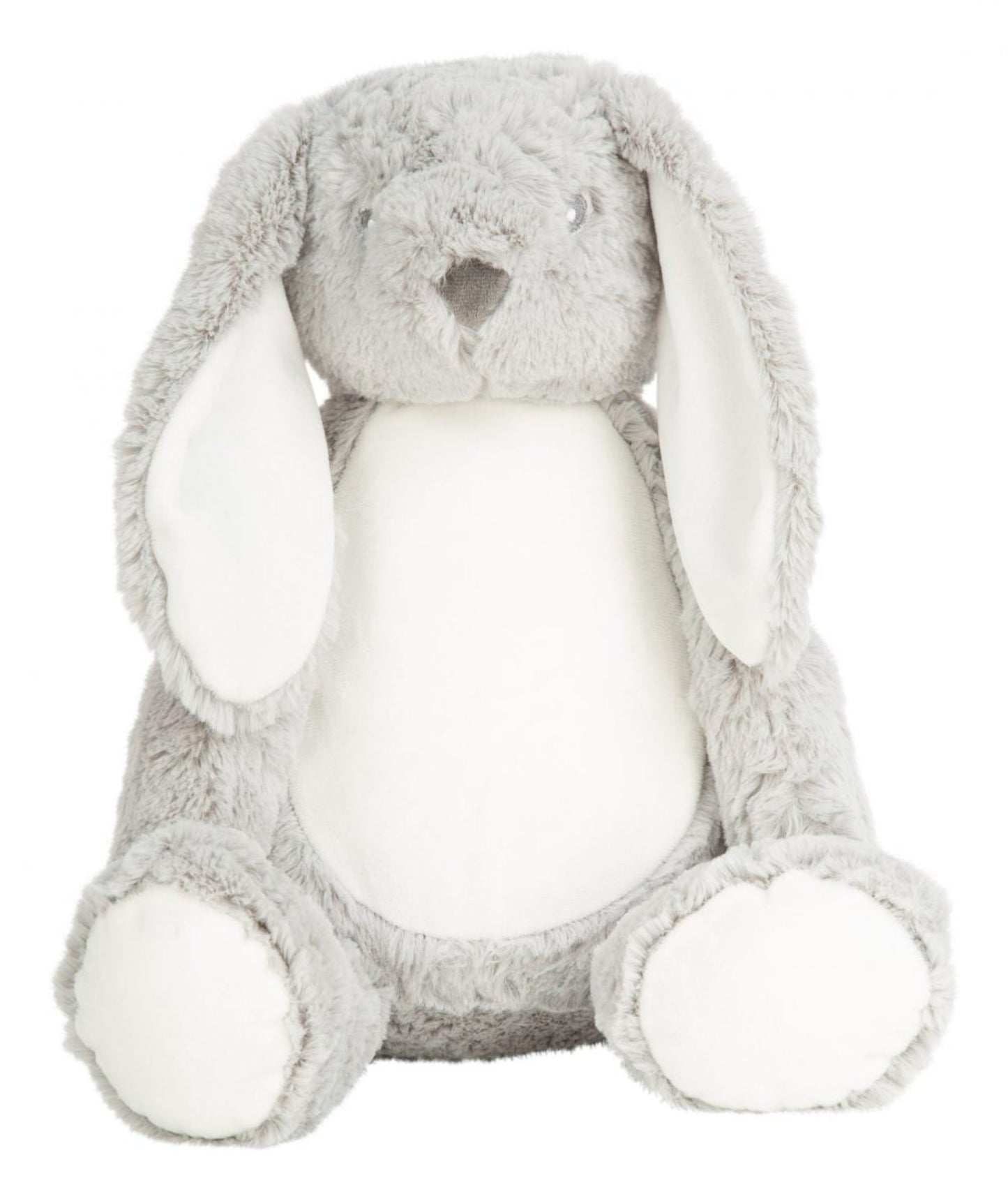 Grey Bunny – Personalised Embroidered Zippie by Mumbles