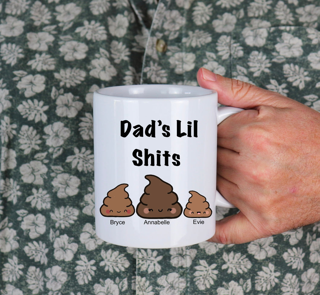 Personalised Fathers Day Mothers Day Lil Shits Coffee Mug